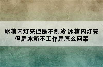 冰箱内灯亮但是不制冷 冰箱内灯亮但是冰箱不工作是怎么回事